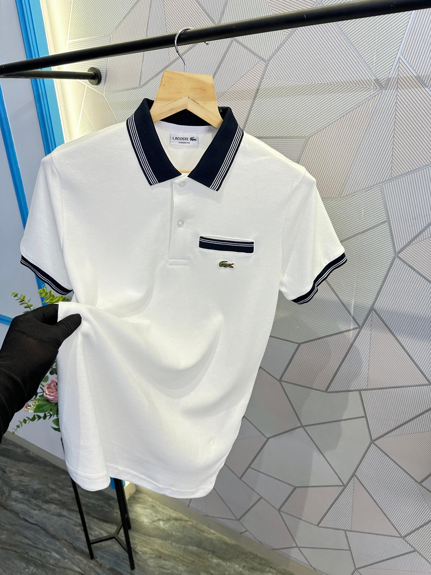 LACOSTE PREMIUM QUALITY BLACK POLO LC