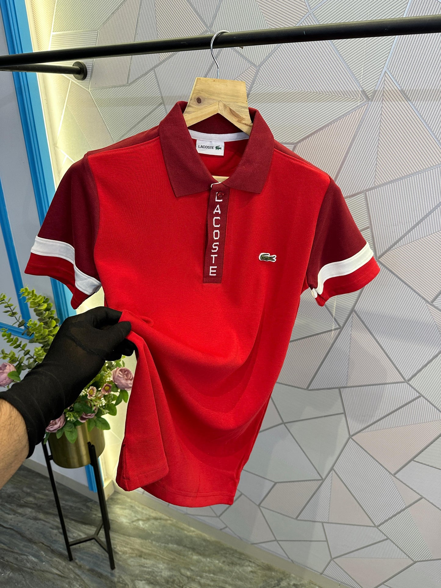 LACOSTE PREMIUM QUALITY RED POLO LC