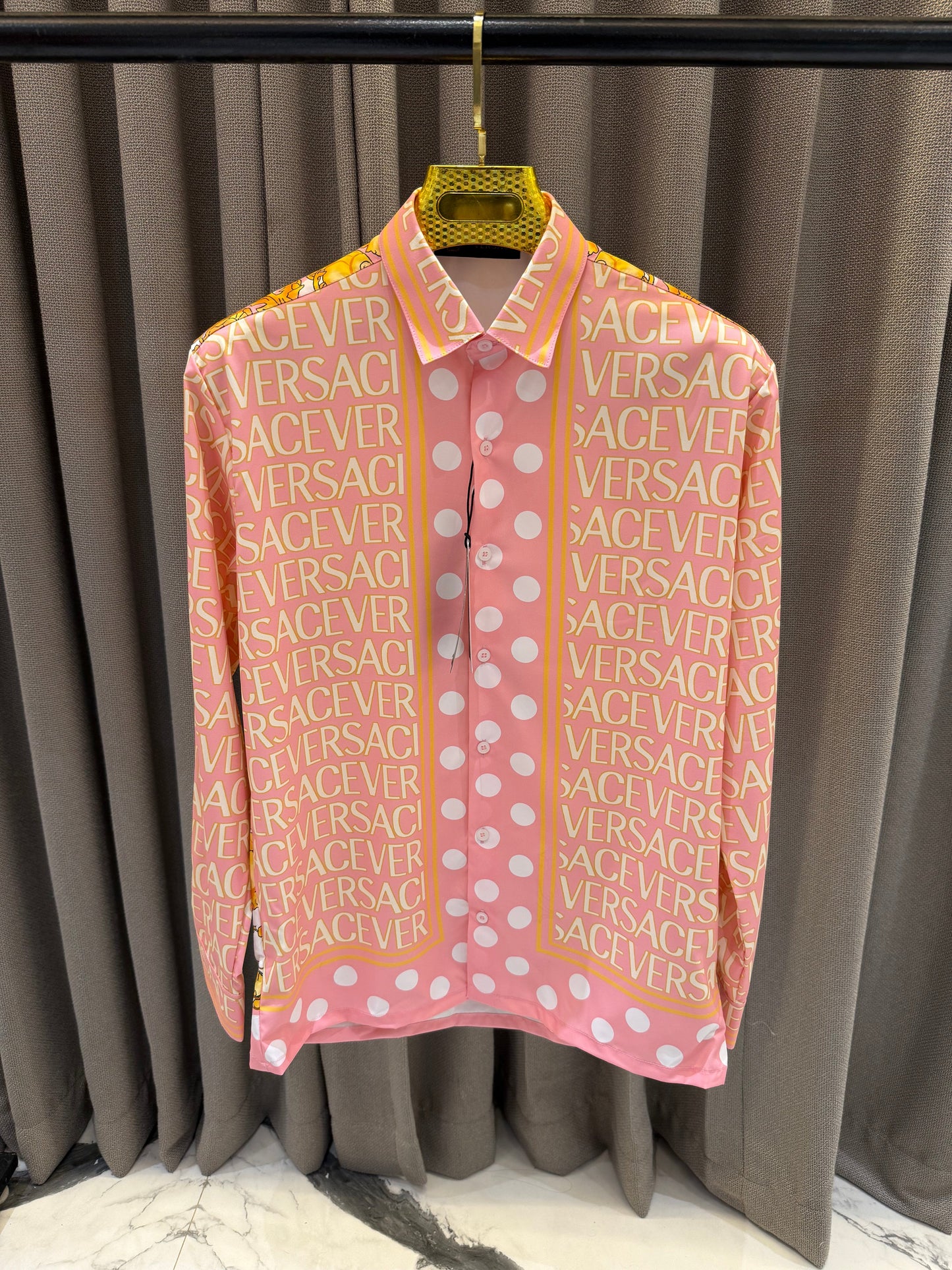 VERSACE BOROCCO PINK MONOGRAM STORE ARTICLE SHIRT