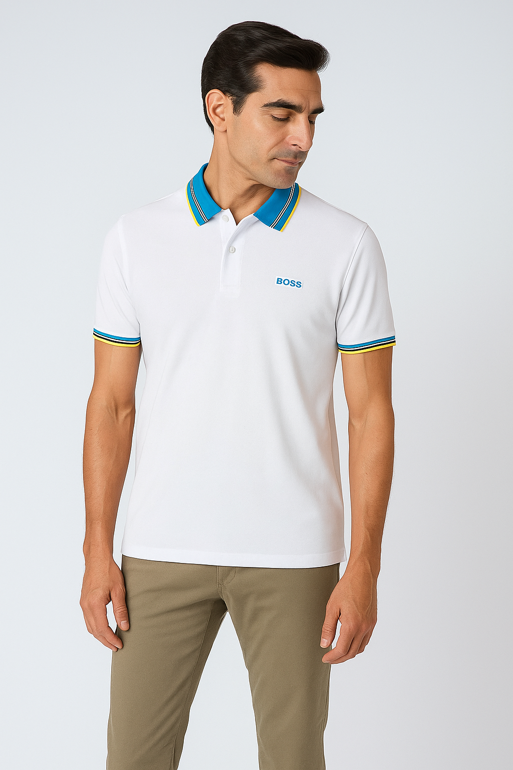 HUGO BOSS WHITE POLO B1