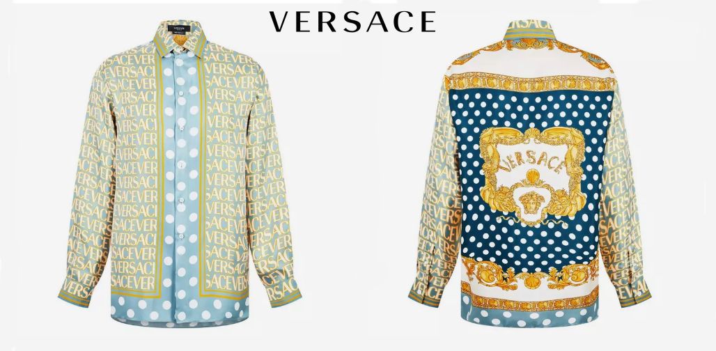 VERSACE BOROCCO IMPORTED BLUE MONOGRAM STORE ARTICLE SHIRT
