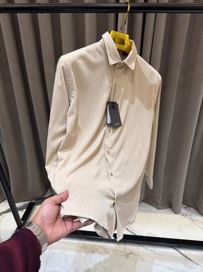 ARMANI EXCHANGE BEIGE BROWN SHIRT