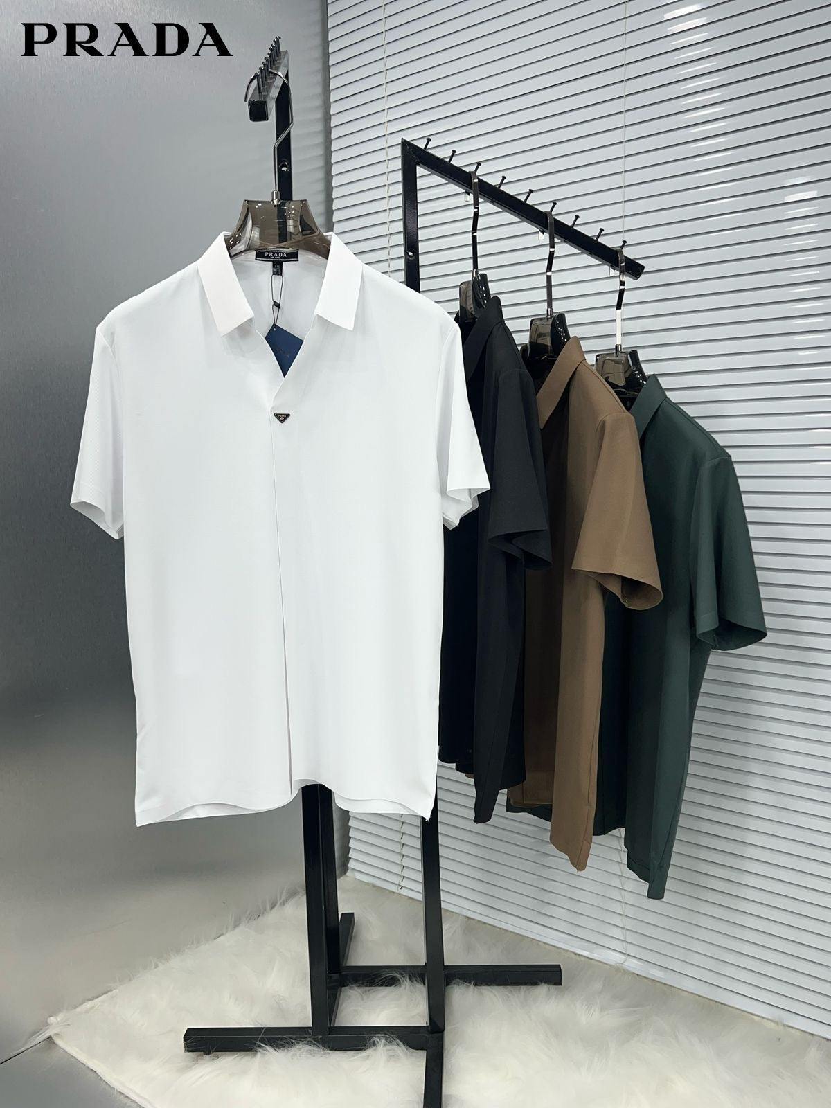 PRADA IMPORTED STICHLESS WHITE SHIRT