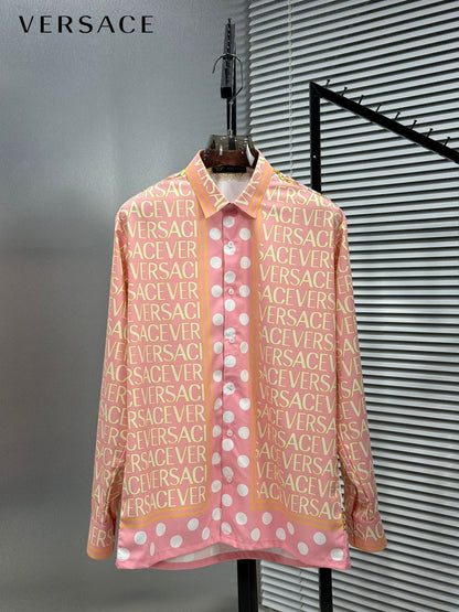 VERSACE BOROCCO PINK MONOGRAM STORE ARTICLE SHIRT