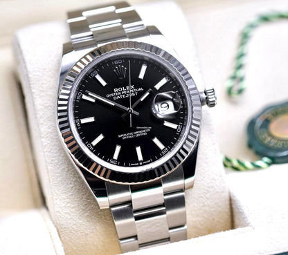 ROLEX DATEJUST SILVER BLACK DIAL