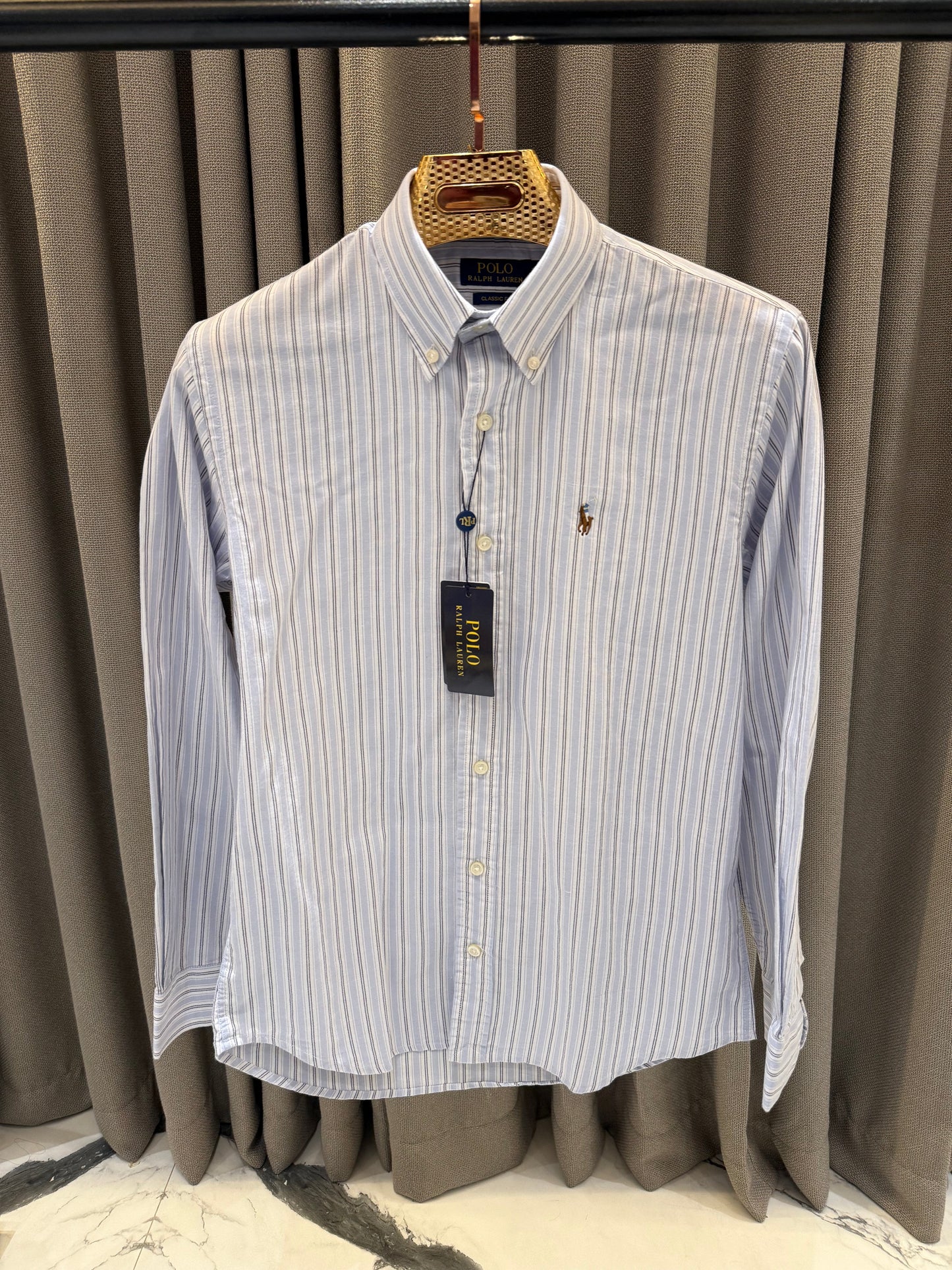 RALPH LAUREN LINEN STRIPS SHIRT R1