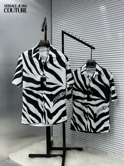 VERSACE ZEBRA PRINT HALF DESIGNER SHIRT