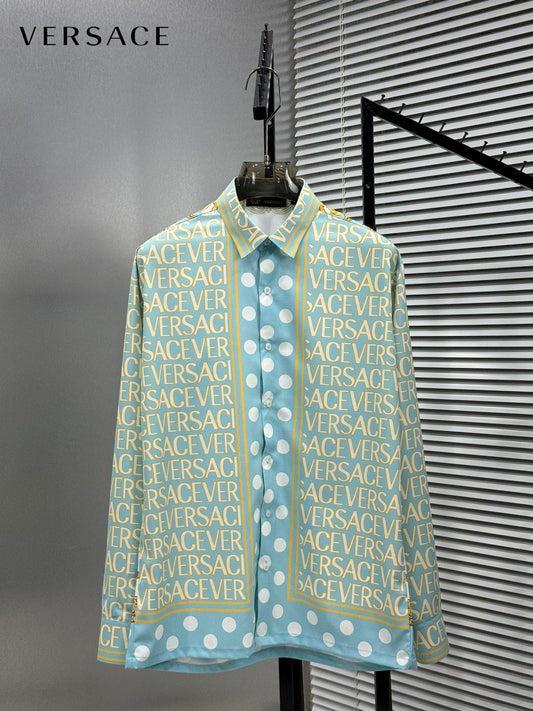 VERSACE BOROCCO IMPORTED BLUE MONOGRAM STORE ARTICLE SHIRT