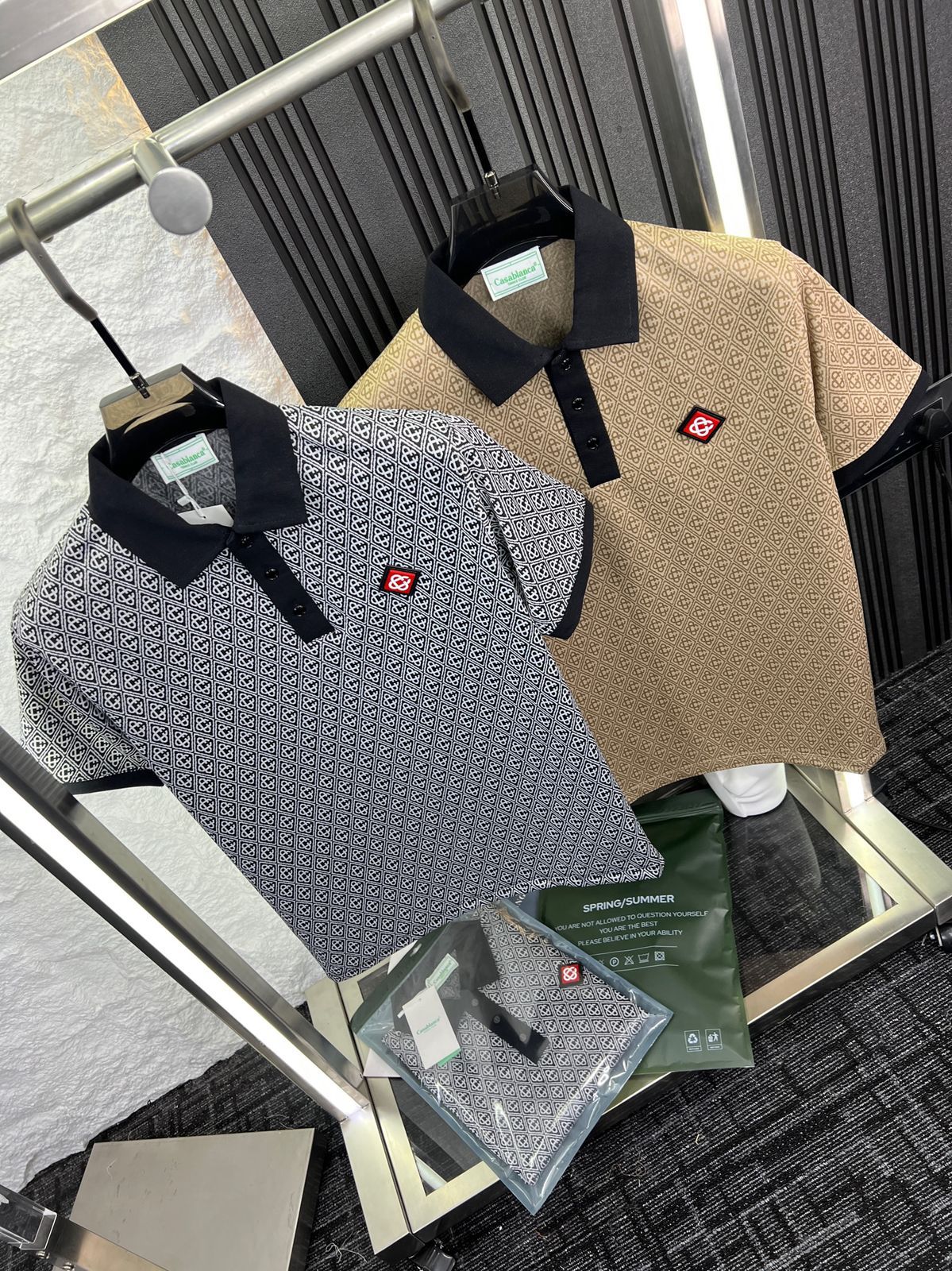 CASA BLANCA HALF POLO TSHIRT