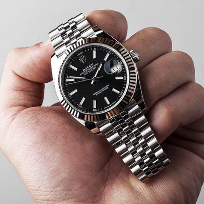 ROLEX DATEJUST SILVER BLACK DIAL