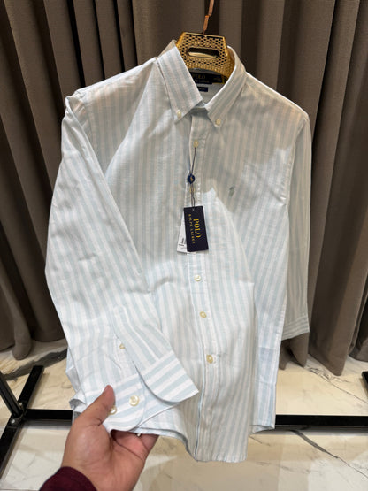 RALPH LAUREN LINEN SEA GREEN SHIRT