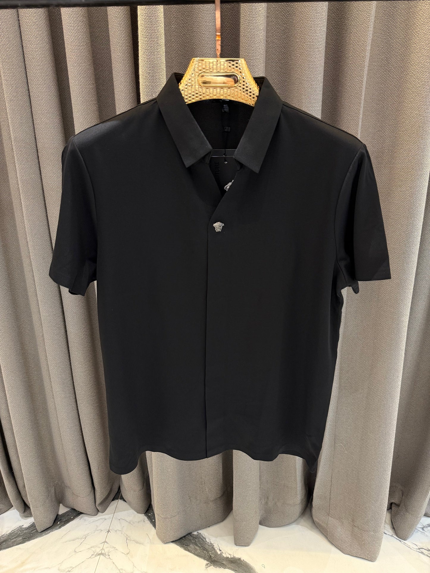 VERSACE BLACK IMPORTED STICHLESS SHIRT