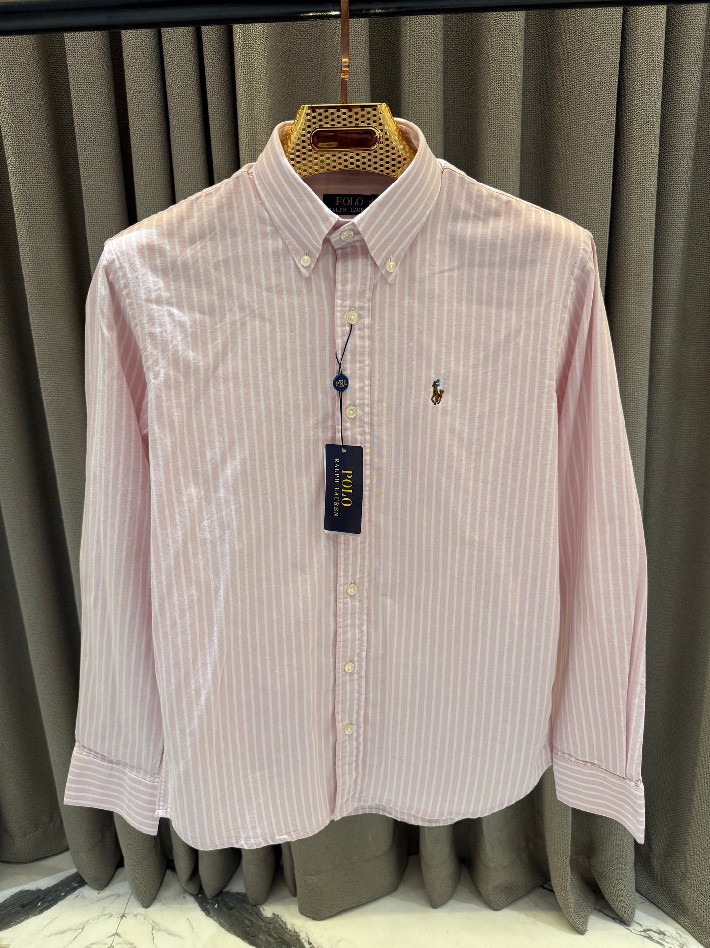RALPH LAUREN LINEN BABY PINK SHIRT R1
