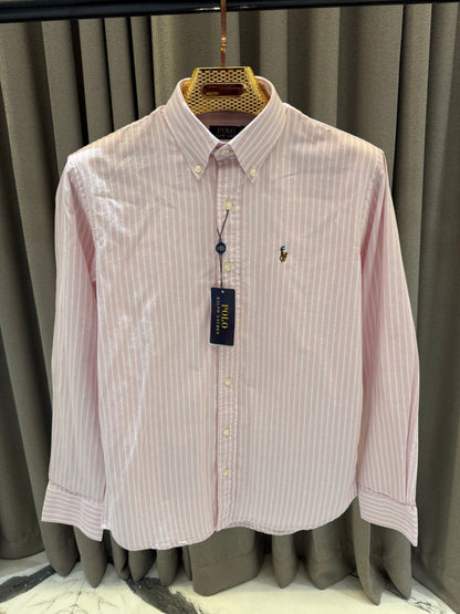 RALPH LAUREN LINEN BABY PINK SHIRT R1