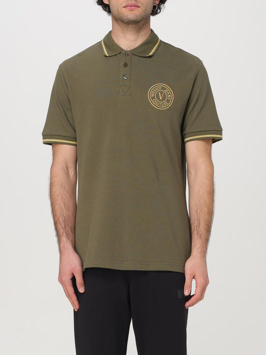 Versace Olive Side Embroidery Logo Polo T-shirt V5