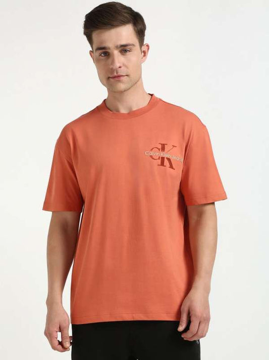 CALVIN KLEIN LIGHT ORANGE EMBOSSED PRINTED TSHIRT C1