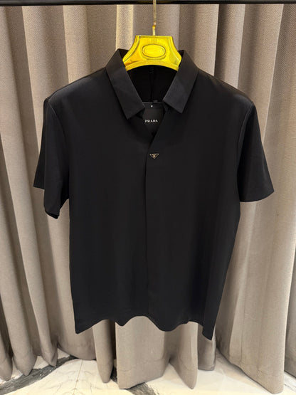 PRADA IMPORTED STICHLESS HALF SHIRT BLACK