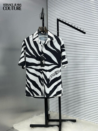 VERSACE ZEBRA PRINT HALF DESIGNER SHIRT