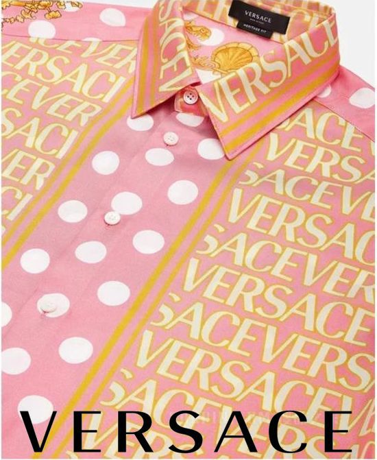 VERSACE BOROCCO PINK MONOGRAM STORE ARTICLE SHIRT