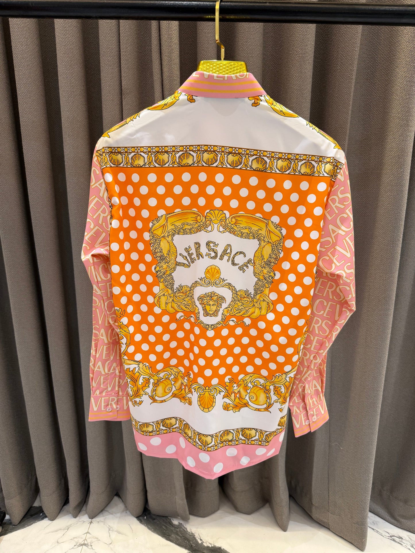 VERSACE BOROCCO PINK MONOGRAM STORE ARTICLE SHIRT
