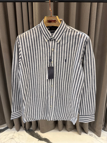 RALPH LAUREN BLACK WHITE STRIP LINE SHIRT R1