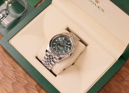 ROLEX SKY DWELLER -  SILVER GREEN