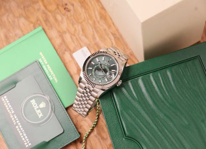 ROLEX SKY DWELLER -  SILVER GREEN