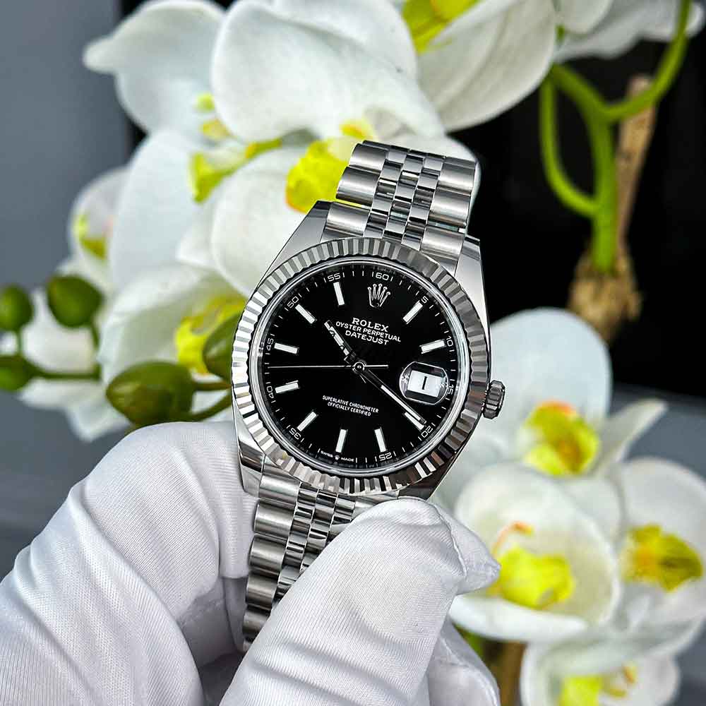 ROLEX DATEJUST SILVER BLACK DIAL
