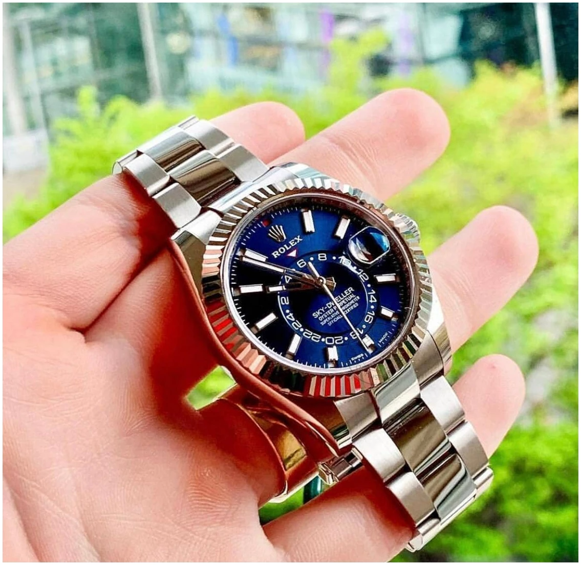 ROLEX SKY DWELLER -  SILVER Blue