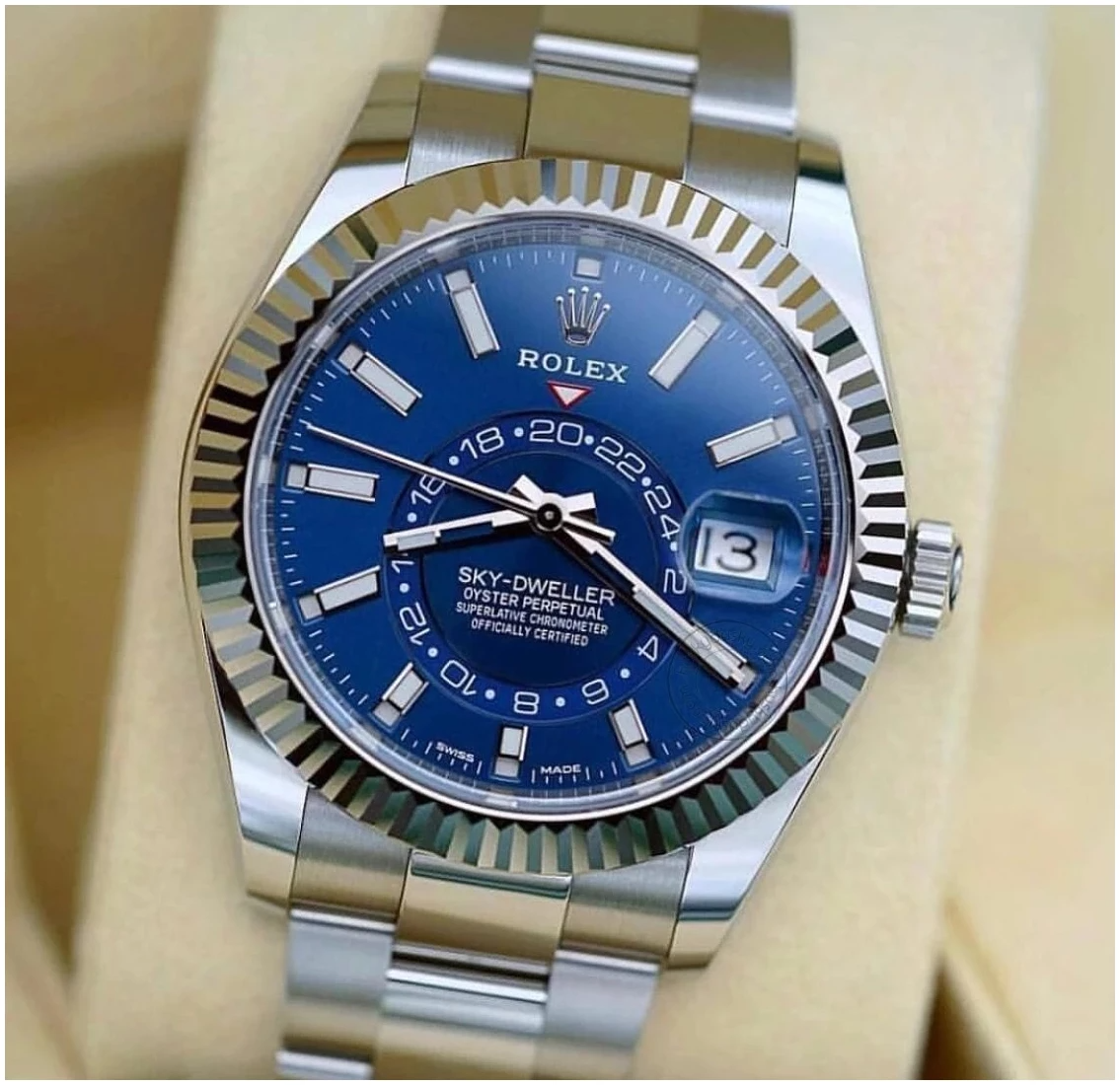 ROLEX SKY DWELLER -  SILVER Blue