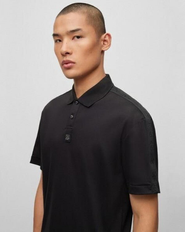 HUGO BOSS JET BLACK IMPORTED POLOS H1