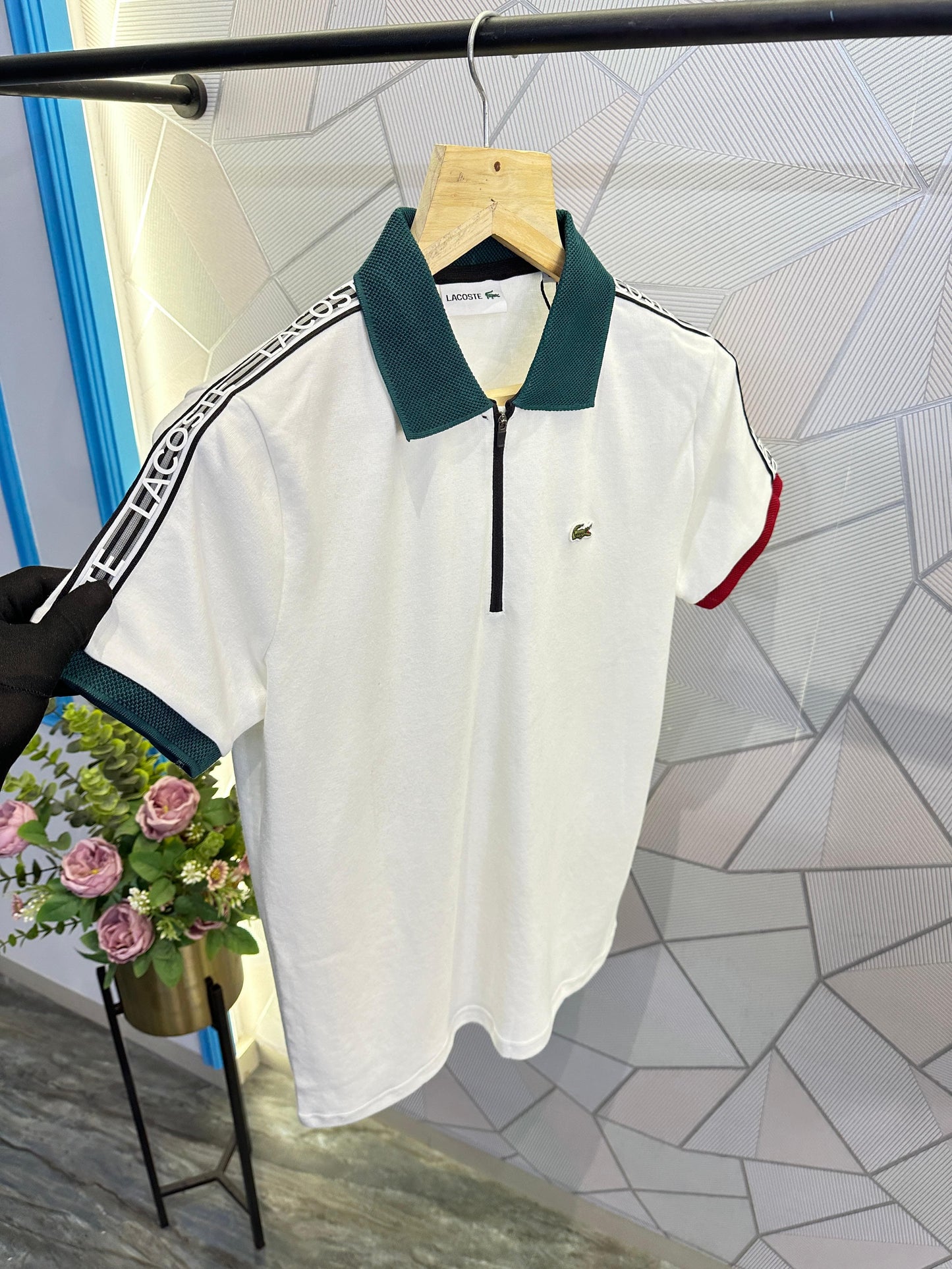 LACOSTE PREMIUM QUALITY WHITE POLO LC