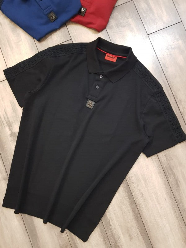 HUGO BOSS JET BLACK IMPORTED POLOS H1