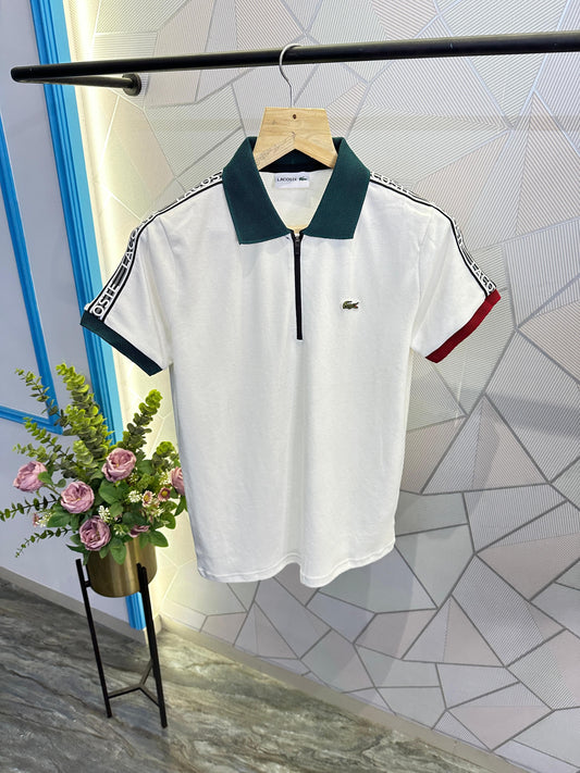LACOSTE PREMIUM QUALITY WHITE POLO LC
