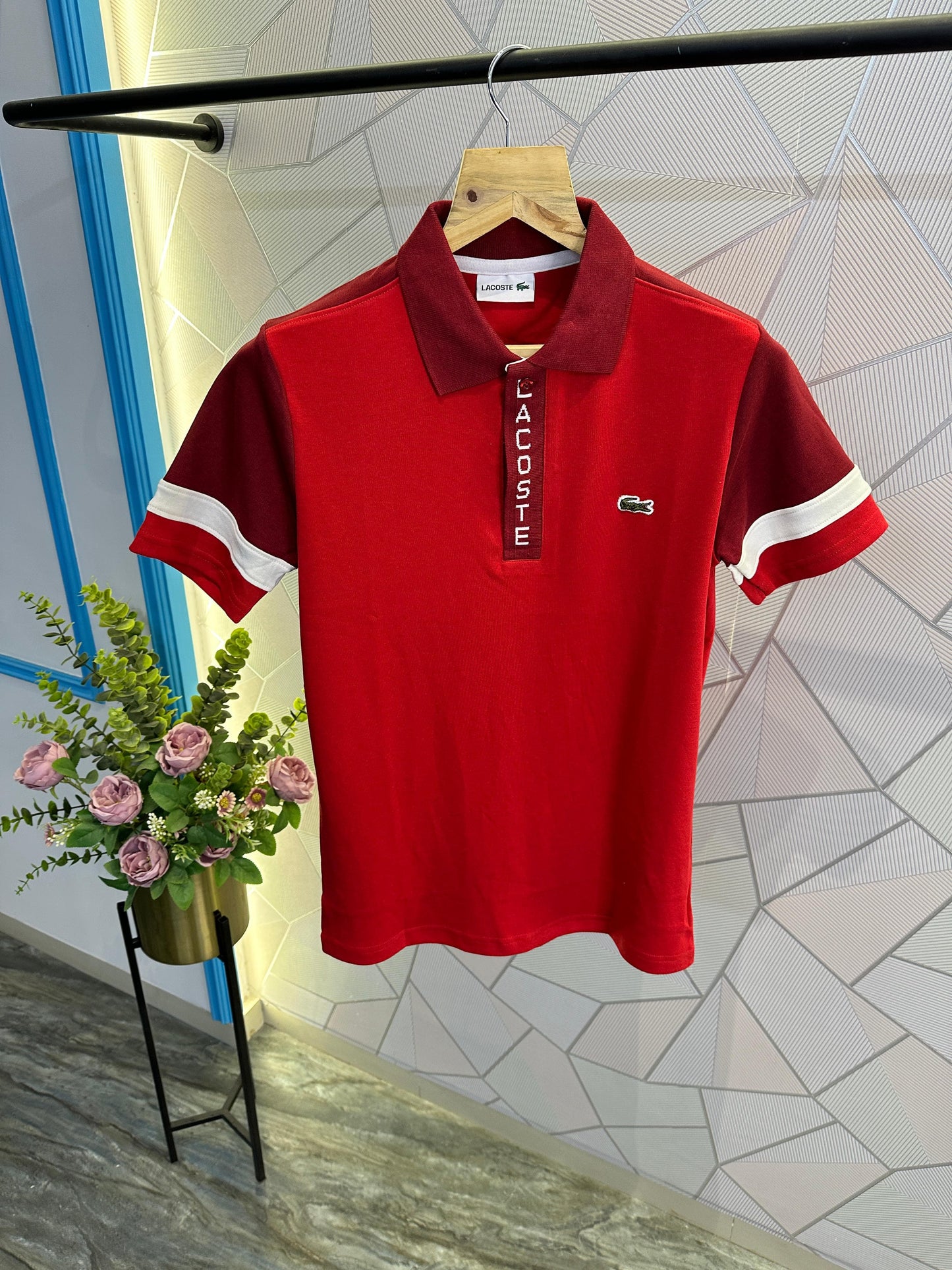 LACOSTE PREMIUM QUALITY RED POLO LC
