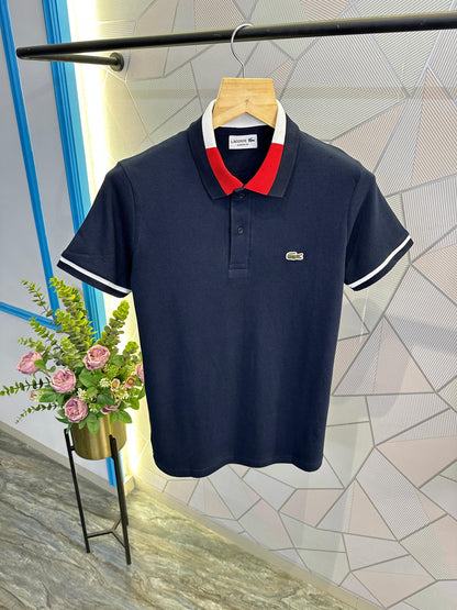 LACOSTE PREMIUM QUALITY NAVY BLUE POLO LC