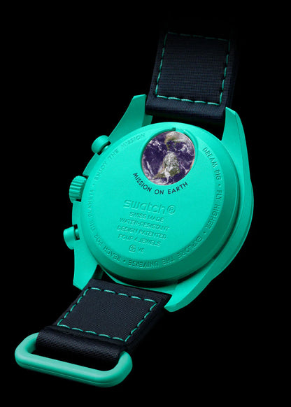 Swatchh x Omegaa Bioceramic Moonswatch Mission On Earth Polar Lights