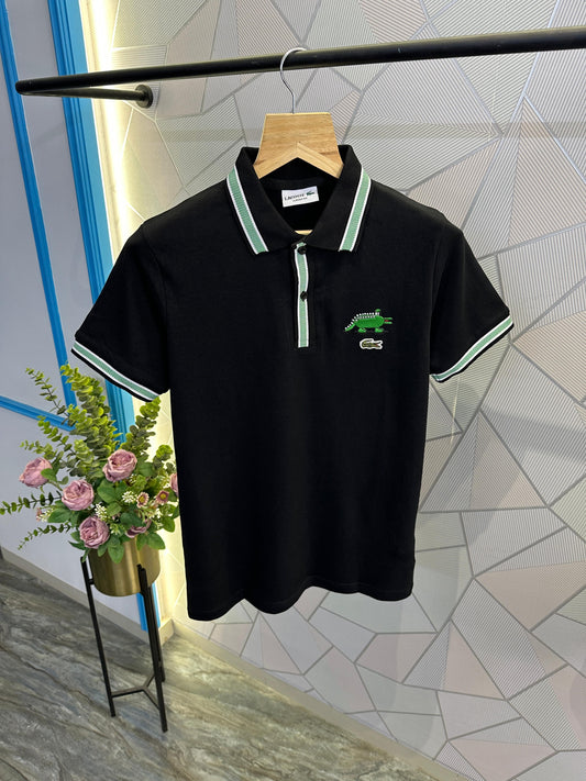 LACOSTE PREMIUM QUALITY BLACK POLO LC